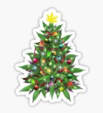 Marijuana Christmas Tree Sticker