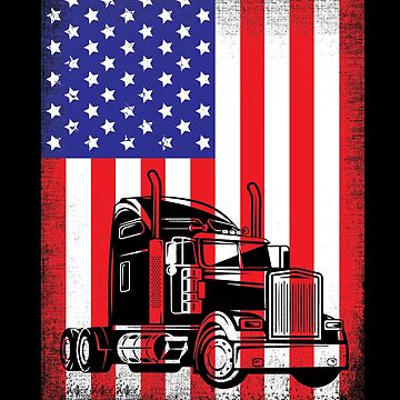 American Flag Semi Truck Driver Gifts Truck Lovers Trucker - Truck Driver -  Magnet