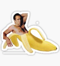 Pegatina Nicolas Cage In A Banana - Amarillo Original