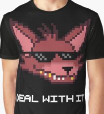 Five Nights at Freddy's - FNAF - Foxy - Deal With It (White Font) Graphic T-Shirt