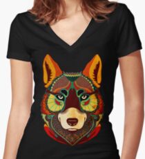 The Wolf Shirt mit V-Ausschnitt