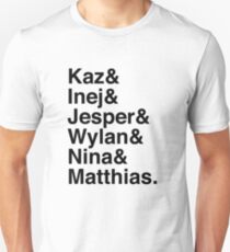 Camiseta ajustada Kaz & Inej & Jesper & Wylan & Nina & Matthias. (Seis de Cuervos)