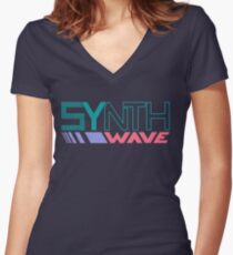 DX Synthwave Women's Fitted V-Neck T-Shirt