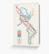 Americas Metro Map Greeting Card