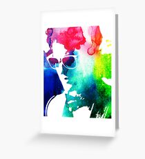 rainbow glasses profile Greeting Card
