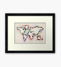 Map of the World Paint Splashes Framed Print