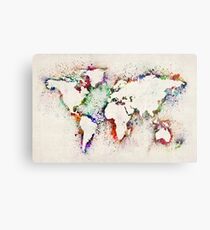 Map of the World Paint Splashes Metal Print