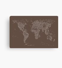 World Map of Cities Canvas Print
