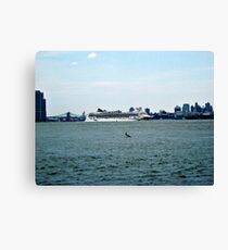 Norweigan Cruise Line on the Hudson Canvas Print