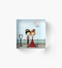 Steampunk Promenade Cartoon Illustration Acrylic Block