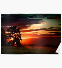 Sunset over the English Countryside Poster