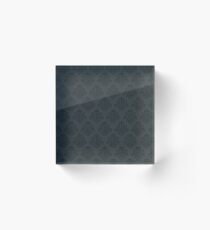 Tardis Damask - Grey Acrylic Block