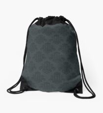 Tardis Damask - Grey Drawstring Bag
