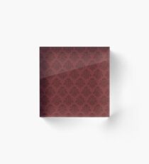 Tardis Damask - Red Acrylic Block