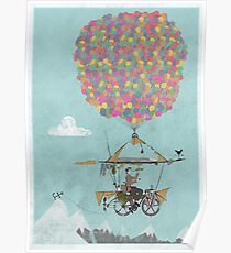 Riding A Bicycle Through The Mountains Poster