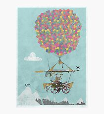 Riding A Bicycle Through The Mountains Photographic Print