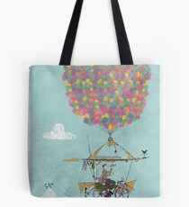 Riding A Bicycle Through The Mountains Tote Bag