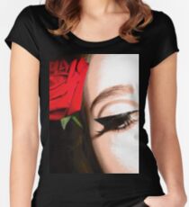 Roses and Eyeliner Women's Fitted Scoop T-Shirt