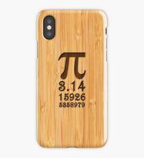 Bamboo Look & Engraved Pi Numbers iPhone Case