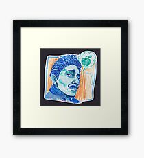 Dreaming of boy with apple Framed Print