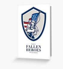 Memorial Day Greeting Card American Soldier Waving USA Flag Greeting Card