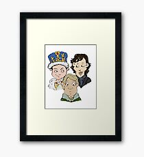 Sherlock Character Moriarty John Watson and Sherock Cartoon Framed Print