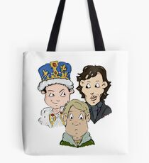 Sherlock Character Moriarty John Watson and Sherock Cartoon Tote Bag