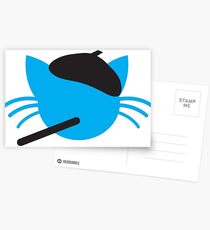 French cigarette smoking cat- Le CAT Postcards