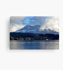 Lake of the Four Forested Cantons and Mountain Pilatus at Lucerne Canvas Print