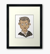 Sherlock Lestrade Cartoon Framed Print