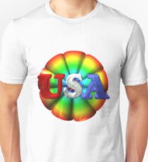 Usa rainbow by valxart Unisex T-Shirt