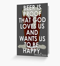Ben Franklin on Beer Greeting Card