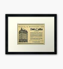 Vintage Detroit Ad for the Book Cadillac Hotel in 1926 Framed Print
