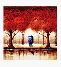 Blue Phone Box Cloud Photographic Print