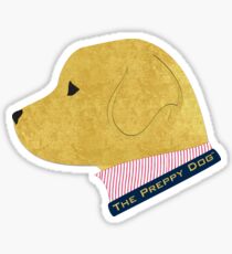 Pegatina Preppy Golden Retriever Silhouette