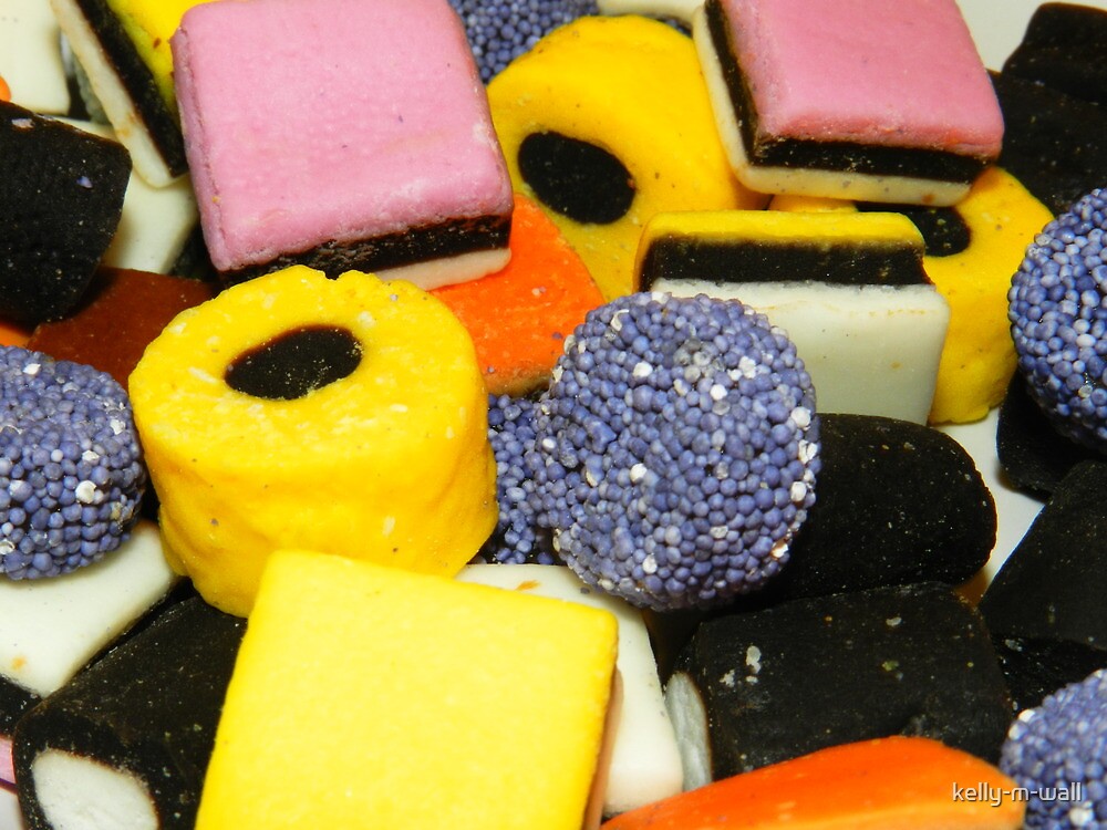 "Liquorice allsorts Background" by kellymwall Redbubble