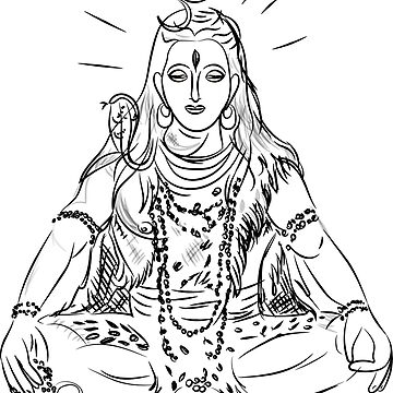 The meditating face of Lord Shiva Pencil Sketch  Harinas Blog
