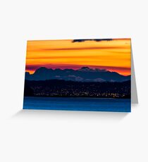 Sunset over Anacortes and the Olympic Mountains Greeting Card