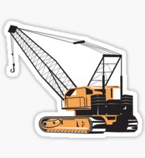 Construction Crane Hoist Retro Sticker