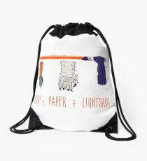 Rock Paper Lightsaber Drawstring Bag