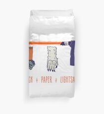 Rock Paper Lightsaber Duvet Cover