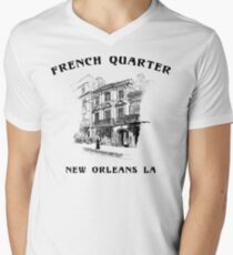 Mardi Gras French Quarter New Orleans Men's V-Neck T-Shirt