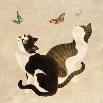 Minhwa: cats u0026 butterflies (Korean traditional/folk art) Art Board Print  for Sale by minsillust | Redbubble