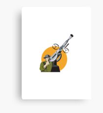 World War Two British Soldier Machine Gun Canvas Print