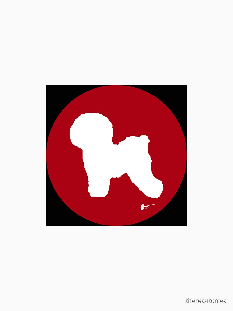 Download "Bichon Frise Silhouette - Red Dot" Unisex T-Shirt by theresatorres | Redbubble