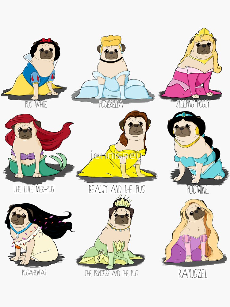 Pug Princesses by jennisney