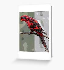 Blue Streaked Lory Bird Poster Print & Card Greeting Card