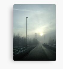 Clipstone Colliery in the fog Canvas Print
