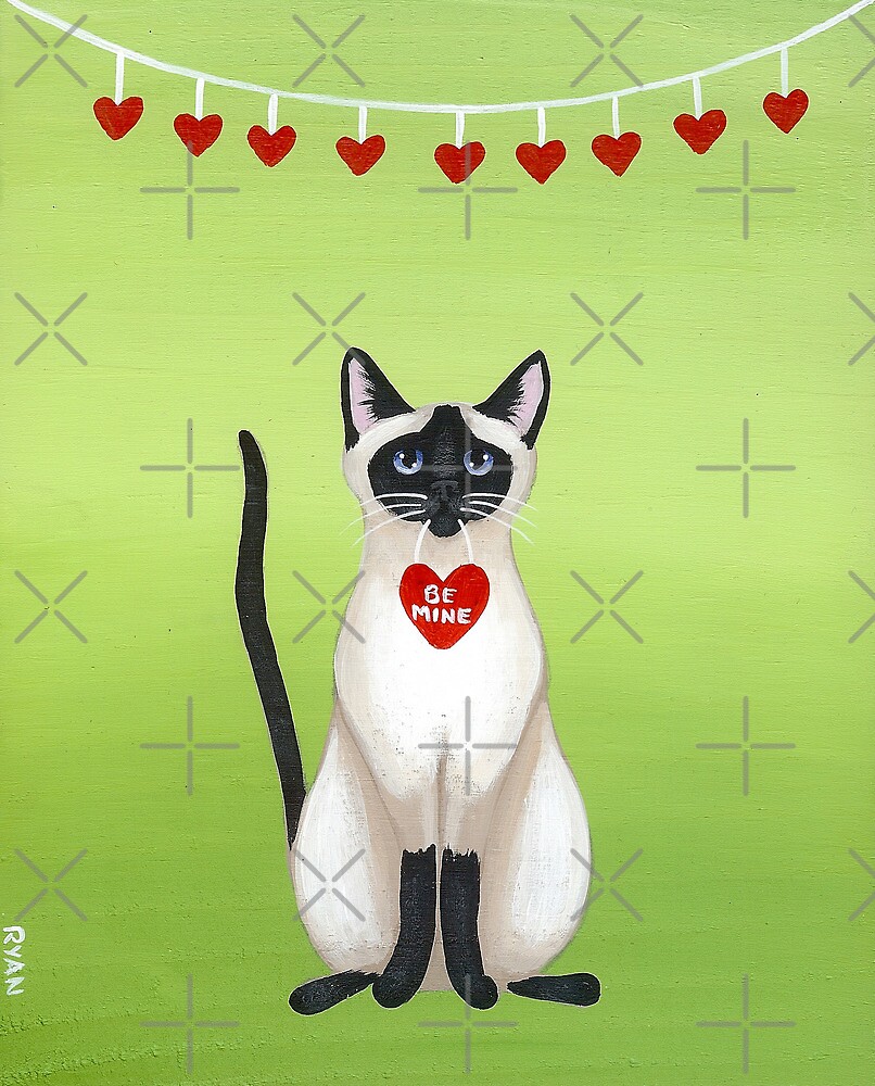 &quot;Siamese Cat Valentine&quot; by Ryan Conners | Redbubble