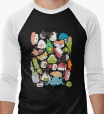 Sushi Bar: The point of Nori-turn Men's Baseball ¾ T-Shirt